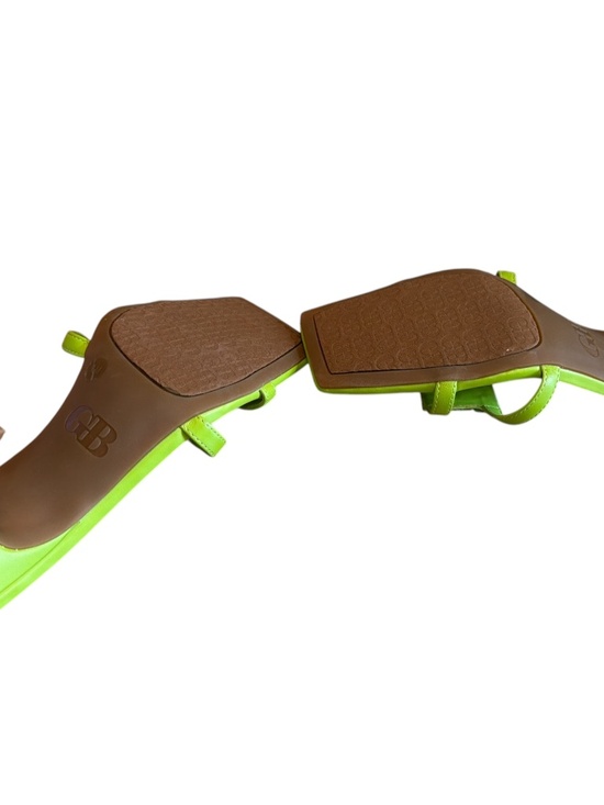 NWOB Gianni Bini Seashell Shell Ornament Lime Green Mule Heels 8.5